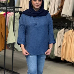 شومیز زنانه مدل گلی سبز