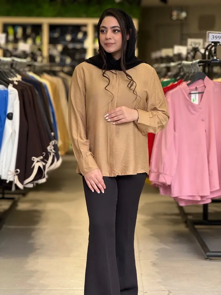 شومیز زنانه مدل مارشمالو مشکی