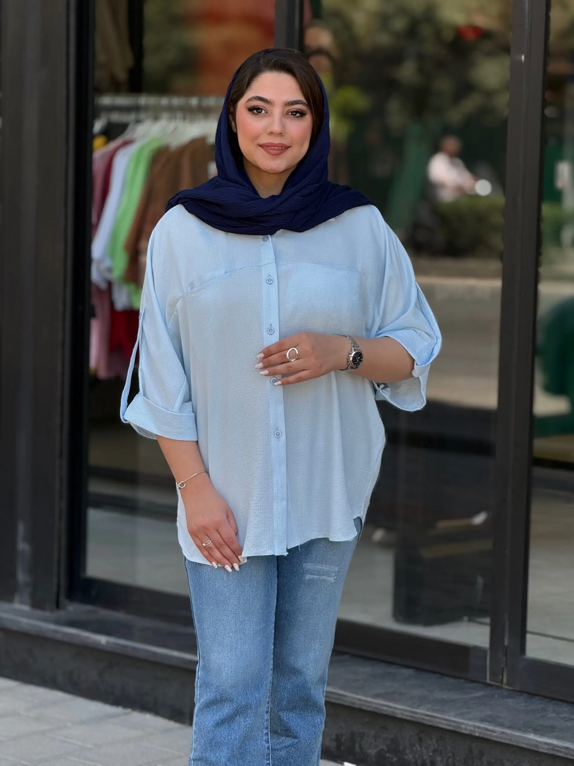 شومیز زنانه مدل خفاشی صورتی - تصویر 4