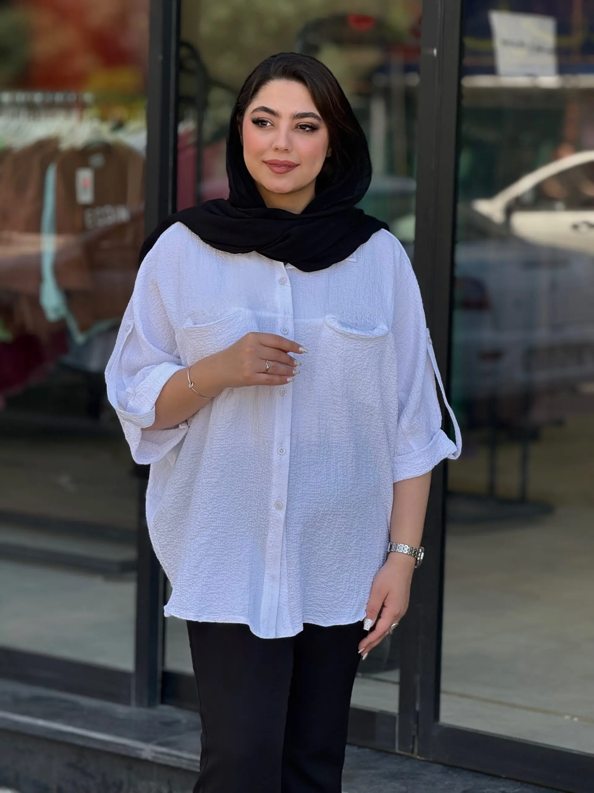 شومیز زنانه مدل خفاشی صورتی - تصویر 5