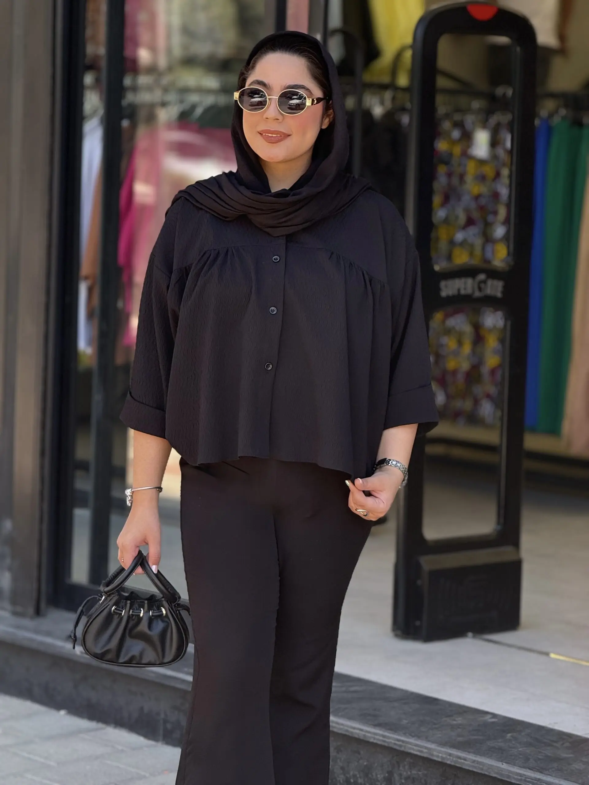شومیز زنانه مدل عروسکی آبی آسمانی - تصویر 5
