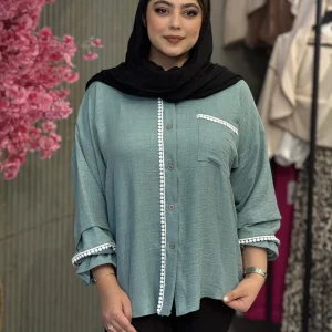 شومیز زنانه مدل ویدا سورمه ای