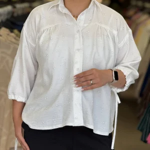 شومیز زنانه مدل دالمور سفید