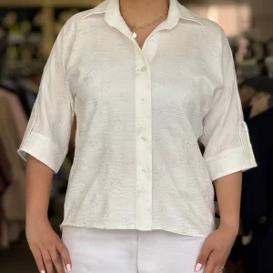 شومیز زنانه مدل تکتم سفید