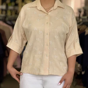 شومیز زنانه مدل تکتم کرم