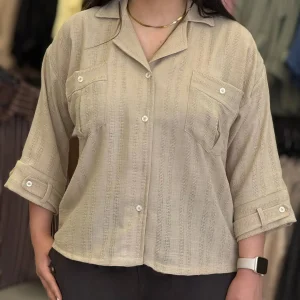 شومیز زنانه مدل زیپی کرم
